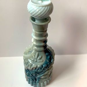 Vintage Jim Beam Blue Marbled Decanter Bottle